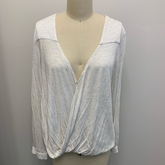 Derek Lam 10 Crosby Drape Front Top Oatmeal - Picture 2 of 12